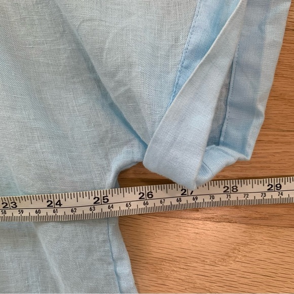 J Jill Pure Jill Linen Popover Top Light Blue Sea Lightweight Size Large Tall - Picture 12 of 13
